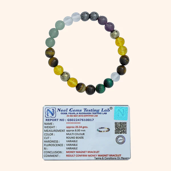 Money Magnet Bracelet – Pyrite Richness & Magnetic Energy Stone Bracelet for Abundance & Saving