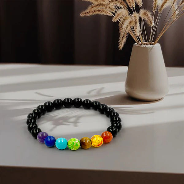 Seven Chakra Tourmaline Bracelet – Natural Tourmaline & 7-Chakra Gemstone Bracelet for Balance, Protection & Energy Flow