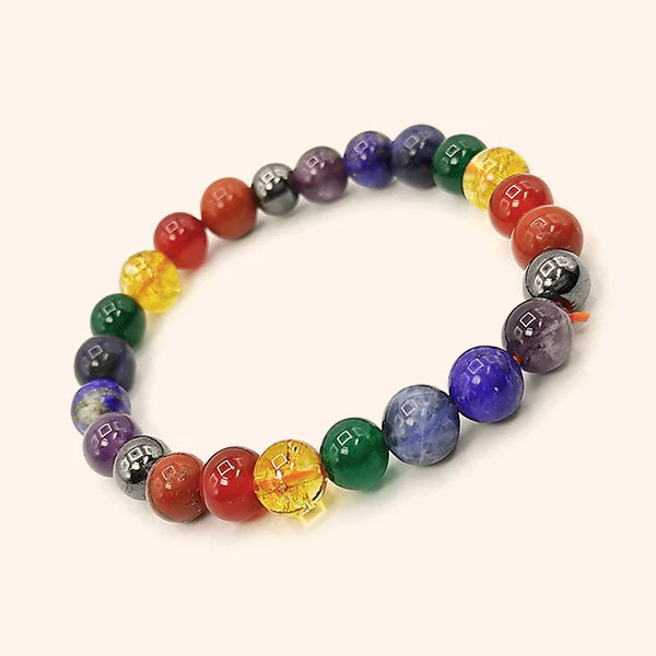 Seven Chakra Single Bracelet – Natural Gemstone Energy Bracelet for Healing, Balance & Positive Vibes