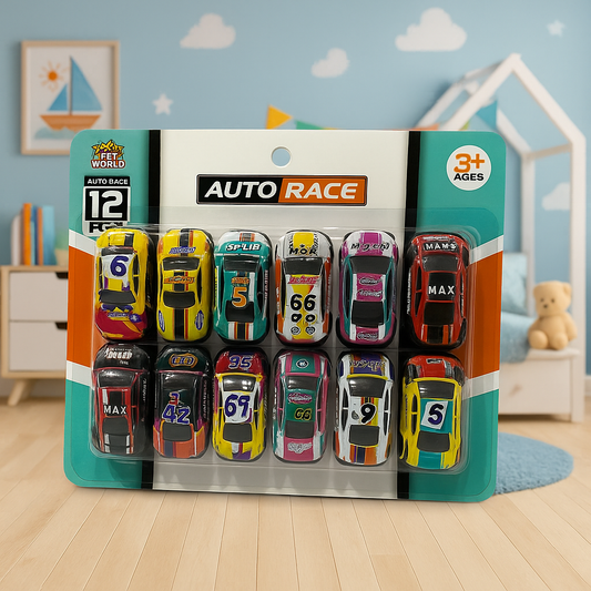 Alloy Auto Race Car Set for Kids – 12 pcs