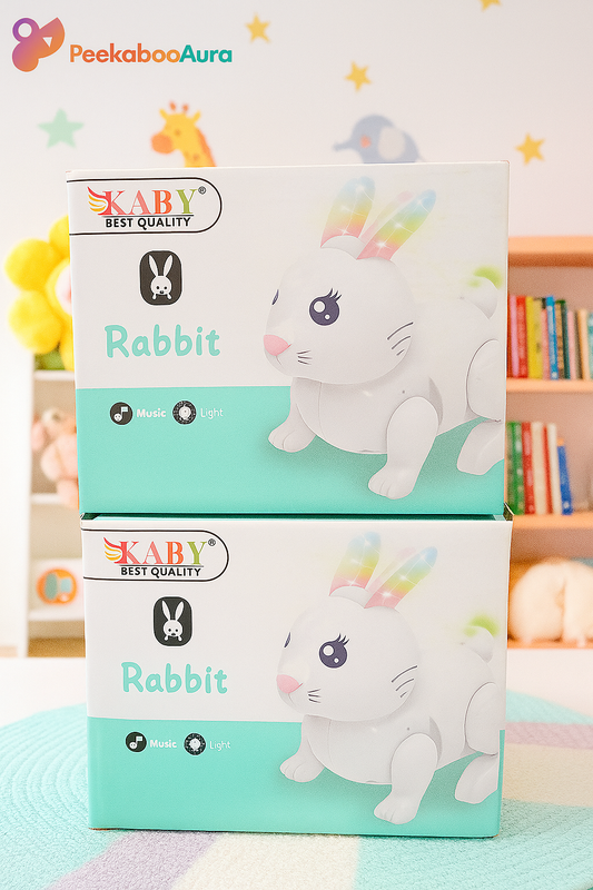 Light‑Up Musical Rabbit Plush Toy with Soothing Melodies & Nightlight – 1 pc