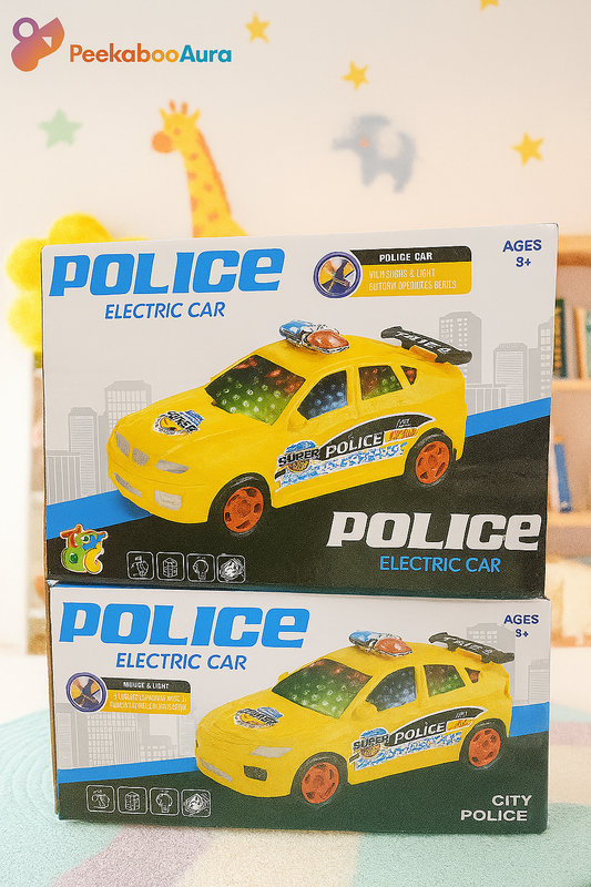 Police Electric Car Toy with Light & Sound | Battery-Operated Car for Kids (3+ Years)