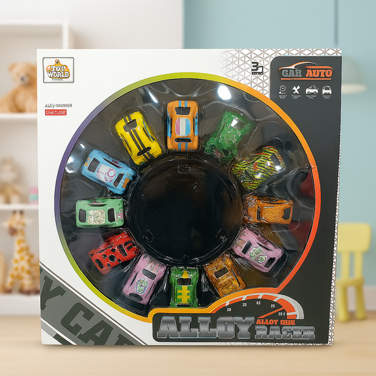 Alloy Car Series Metal Toy Set with Smooth‑Spin Wheels for Kids – 12 pcs